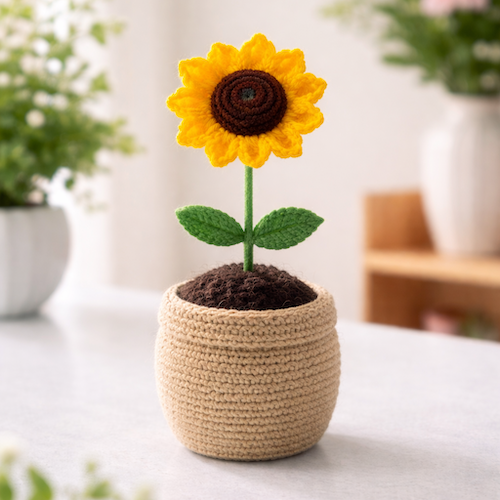 Sunflower Plushie Brown Pot