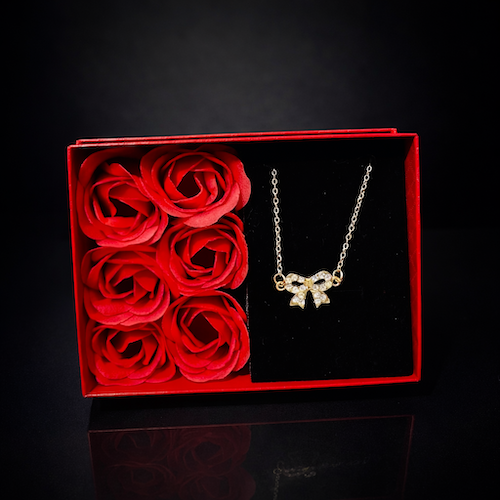 Eternal Rose Bow Necklace Box