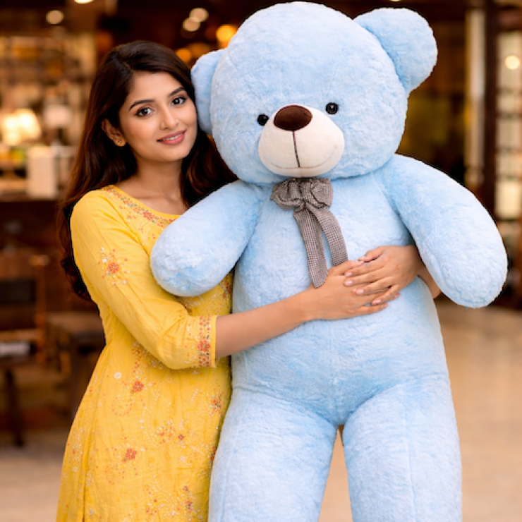 Sky Blue Giant Teddy (4 Ft)
