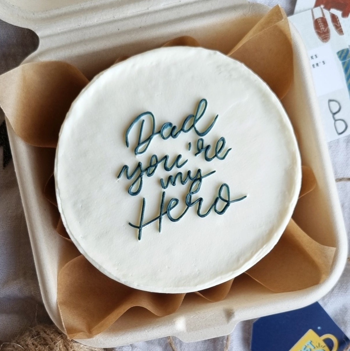Melts My Heart Bento Cake featuring a 350 g fruit cake with husband and dad theme design, handcrafted heart decorations and premium bento finish by Send My Feelings.