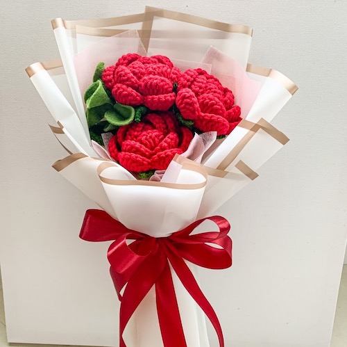 Trio of Love Crochet Roses